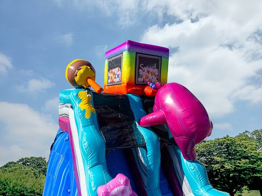 Gummy Bears 15ft Water Slide - Our Gummy Bears 15ft Water Slide is a crowd favorite—bright, bold, and perfect for summer fun! Ideal for backyard parties and school events, this unit offers a refreshing splash with vibrant style. Now booking for summer dates!
