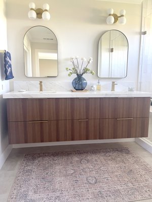 Custom Vanity, Marin - Custom vanity engineered and built to the specifications given by the interior designer Melinda Betts Jackson melindajdesign.com . Features integrated in drawer power outlets and other custom specs. Custom Vanity, Marin - Custom vanity engineered and built to the specifications given by the interior designer Melinda Betts Jackson melindajdesign.com . Features integrated in drawer power outlets and other custom specs.