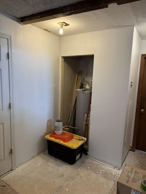 Kitchen bathroom remodel - This remodel started small just flooring and some patch work upon investigation the Sub floor was rotten due to the cellar with standing water in it and soaking wet insulation as we tore out the sub floor we also realized the floor joist that “were not accessible before” were also rotten and needed replacement the customer then also wanted to remove part of the wall that made a pantry in the kitchen which led to reframing of the wall an install of insulation and drywall along with moving electrical out of the way in the end the customer could not afford all renovations after problems were found and said they will call us back later once funds were restored Kitchen bathroom remodel - This remodel started small just flooring and some patch work upon investigation the Sub floor was rotten due to the cellar with standing water in it and soaking wet insulation as we tore out the sub floor we also realized the floor joist that “were not accessible before” were also rotten and needed replacement the customer then also wanted to remove part of the wall that made a pantry in the kitchen which led to reframing of the wall an install of insulation and drywall along with moving electrical out of the way in the end the customer could not afford all renovations after problems were found and said they will call us back later once funds were restored