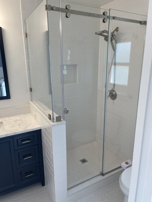 San Marino style slider - This was done as part of a bathroom remodel. The end result looks amazing. San Marino style slider - This was done as part of a bathroom remodel. The end result looks amazing.