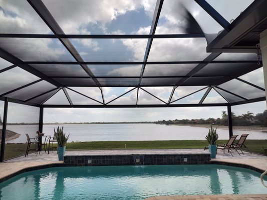 New Custom Screen Enclosure Extension with 43' Panoramic View in 2022 - This project is one of my favorites! We removed the old cage from a house in The Quarry in North Naples and extended the foundation to add a 12' projection from the back of the cage and built a new custom screen enclosure. This 43' panoramic design of the aluminum is virtually seamless with the "Ultrascape" system. For more information visit our website at www.AFScreenRepair.com or call us at (239)250-3828. New Custom Screen Enclosure Extension with 43' Panoramic View in 2022 - This project is one of my favorites! We removed the old cage from a house in The Quarry in North Naples and extended the foundation to add a 12' projection from the back of the cage and built a new custom screen enclosure. This 43' panoramic design of the aluminum is virtually seamless with the "Ultrascape" system. For more information visit our website at www.AFScreenRepair.com or call us at (239)250-3828.