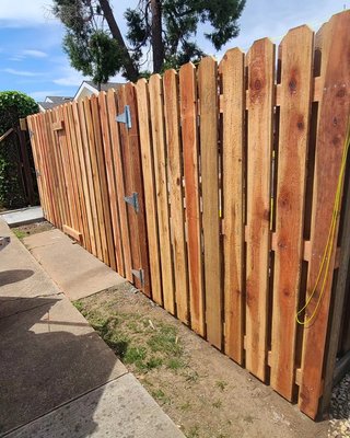 Saratoga fance project - it was an old fance, but the homeowner wanted to keep some old fance boards to match some of his old fance Saratoga fance project - it was an old fance, but the homeowner wanted to keep some old fance boards to match some of his old fance