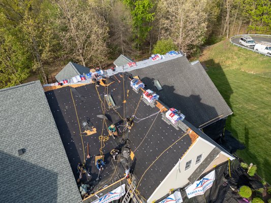 Duplex Roof Replacement - This roof replacement was actually two roofs. The properties where owned by two separate homeowners and they decided to both have their roof replaced at the same time. We used a GAF Roofing system with a Golden Pledge Warranty to protect the roof long term.