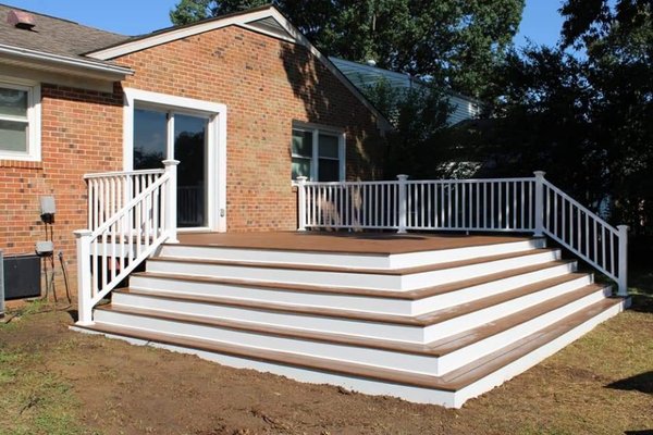 Composite deck with open, full length stairs! - Love the open stair design!
