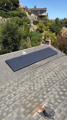 New Shingle roof with solar panels - Solar panels removed/reinstalled for a new shingle roof in Silverwood by Malarkey.