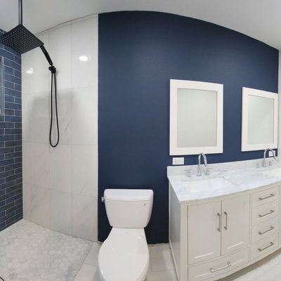 Bathroom Remodel - This joint bathroom remodel came out beyond expectations. Venice Painting Co. was delighted to select the shower tiles, floor tiles along with the elegant wall texturing and paint colors. We cannot thank Venice Home Services LLC enough for the excellent shower installation. Bathroom Remodel - This joint bathroom remodel came out beyond expectations. Venice Painting Co. was delighted to select the shower tiles, floor tiles along with the elegant wall texturing and paint colors. We cannot thank Venice Home Services LLC enough for the excellent shower installation.