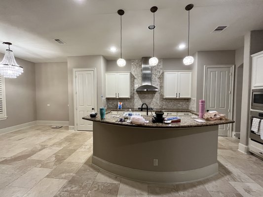 Kitchen Remodel - Painted Kitchen Cabinets, New Backsplash, Painted walls, ceiling and trim