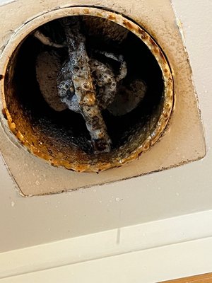 Kitchen Exhaust Before/After - This kitchen exhaust had a lot of build up over time from not being cleaned. After using our non-toxic product and a detailed cleaning process, the exhaust looked as good as new.