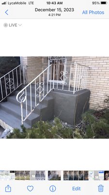 Step installation in many forms Wood brick concrete treads fancy brick work etc. - These steps were falling to pieces we knocked off all old concrete drilled in some pins Boxed in with wood Poured in rapid set concrete left dry then applied another layer to a smooth finish with excellent results Step installation in many forms Wood brick concrete treads fancy brick work etc. - These steps were falling to pieces we knocked off all old concrete drilled in some pins Boxed in with wood Poured in rapid set concrete left dry then applied another layer to a smooth finish with excellent results
