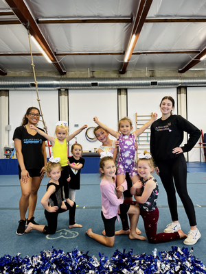 Cheer & Tumble (Coed Ages 5.5 & up) - Prepare for higher level skills by safely and skillfully mastering the basics! Your child will learn tumbling on the trampoline and floor exercise: rolls, cartwheels, handstands, bridge kick overs, high flying jumps, and more! Focus is on building strength, stamina, and learning to fall safely. Call 619-940-4075 or visit https://gemstonegymnastics.com/ to enroll now.

Cheerleading skills are also a focus in this class. Your cheerleader in training will learn cheers, motions, jumps, cheer dance, and use pom poms. This class features both younger (5-8 years old) and older (8+) options.
