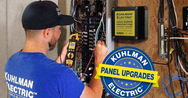200 Amp Electric Panel Upgrade - The homeowner was remodeling their kitchen but could not add the necessary electrical outlets because their 100 amp circuit breaker panel was at full capacity. They called Kuhlman Electric™. The licensed electricians om our staff are experts at upgrading 100 amp panels to 200 amps, or 200 to 400 amps for larger homes, and reconnecting all original circuits and wiring the new additions. Call (781) 725-6545 and schedule an estimate with Kuhlman.