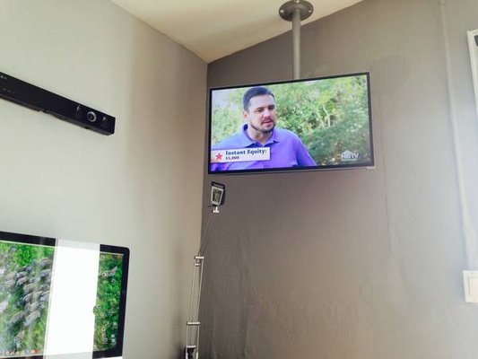 Ceiling TV Install - We can hang your TV from more than just a wall! Ceiling TV Install - We can hang your TV from more than just a wall!