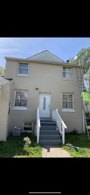 Exterior paint job - Exterior paint job as well as chimney parge Exterior paint job - Exterior paint job as well as chimney parge