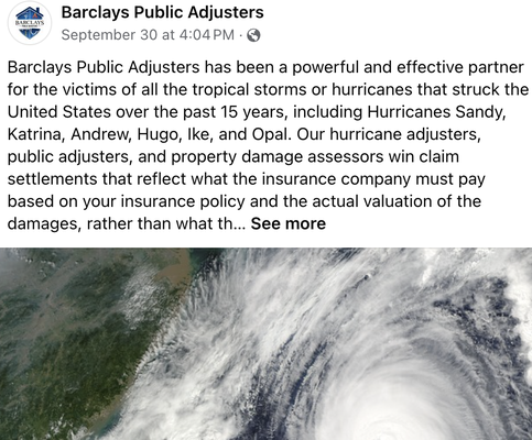 Has your property been damaged by a storm, fire, or flood? - Barclays Public Adjusters will help you resolve your claim faster, protect your rights as a policyholder, ensure fair value for your claim, help you completely understand your policy, and save you time.
