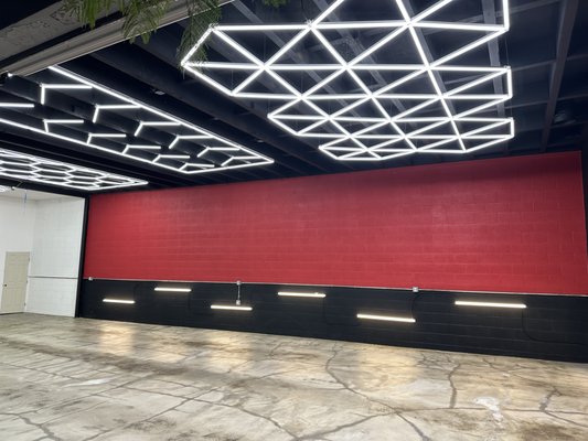 Hexagon and LED Lights installation - We installed hexagon lights in three different areas and added twelve LED wall lights. The total cost for the project is $3,600. Hexagon and LED Lights installation - We installed hexagon lights in three different areas and added twelve LED wall lights. The total cost for the project is $3,600.