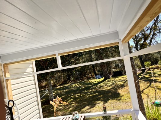 Customs screened in porch - Turned this old porch in to a beautiful sitting area