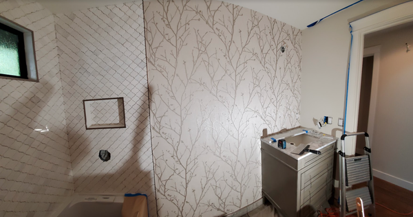 Wallpaper Installation - Keen to details- We always make sure our clients get the service we outline and the service they want. Happy client — happy us.Our team arrive on time for a scheduled appointment, prepare and protect the room beforehand: cover the furniture with plastic transparent rolls, remove panels from outlet and tape them over, drape drop cloths over anything remaining and then lay drop cloths on the floor. Wallpaper Installation - Keen to details- We always make sure our clients get the service we outline and the service they want. Happy client — happy us.Our team arrive on time for a scheduled appointment, prepare and protect the room beforehand: cover the furniture with plastic transparent rolls, remove panels from outlet and tape them over, drape drop cloths over anything remaining and then lay drop cloths on the floor.