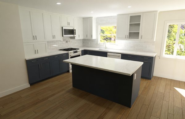 Kitchen 3D rendering for our clients - This is sample of renedering for our clients. Simply to create a visual space before remodel.