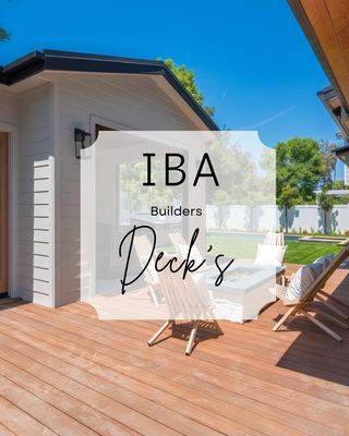 Decks - Transform Your Backyard With a Beautiful, Custom-Built Deck!

At IBA Builders, we specialize in creating durable, stylish outdoor spaces that add value and comfort to your home.

Our Deck Services Include:
• Custom Wood & Composite Decks
• Deck Repairs & Restorations
• Extensions & Add-Ons
• Stairs, Railings & Safety Upgrades
• Waterproofing & Finishing

Why Choose Us?
✔ Licensed, bonded & insured
✔ High-quality craftsmanship
✔ Modern designs & premium materials
✔ Fast turnaround & competitive pricing
✔ Free on-site consultations

Bring your outdoor vision to life — get a FREE deck estimate today!