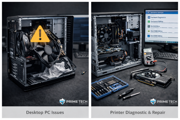 Desktop Computer Diagnostics & Repair - This project involved a comprehensive diagnostic and evaluation of a desktop computer experiencing performance and hardware-related issues. The system was opened and inspected internally to assess core components, including the CPU cooling assembly, motherboard, graphics card, power delivery, cabling, and airflow pathways. Diagnostic tools were used to identify potential hardware faults, overheating risks, and component instability. The project highlights structured troubleshooting practices, internal component assessment, and repair-readiness analysis aimed at restoring system reliability, performance, and long-term stability for the end user.