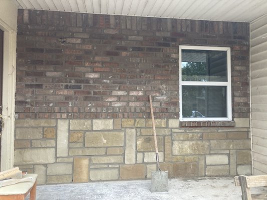 Front entrance on old home made in the 50’s - This home was built in the 1950’s. A old window was
Removed and the old brick as-well. New brick and stone was installed. Front entrance on old home made in the 50’s - This home was built in the 1950’s. A old window was
Removed and the old brick as-well. New brick and stone was installed.