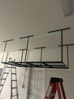 Ceiling storage rack - Ceiling storage rack installation. Ceiling storage rack - Ceiling storage rack installation.