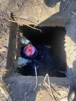 Sanitary tee and filter installation. - This was a perfect example of a customer who wanted their system pumped and checked out! We noticed the system was working perfectly, except for the outlet concrete “filter” was not doing as good of a job as it should be. There was a lot of concrete sitting in the outlet pipe going for the d-box. We made the recommendation of replacing with a new filter and the customers loved it! Sanitary tee and filter installation. - This was a perfect example of a customer who wanted their system pumped and checked out! We noticed the system was working perfectly, except for the outlet concrete “filter” was not doing as good of a job as it should be. There was a lot of concrete sitting in the outlet pipe going for the d-box. We made the recommendation of replacing with a new filter and the customers loved it!