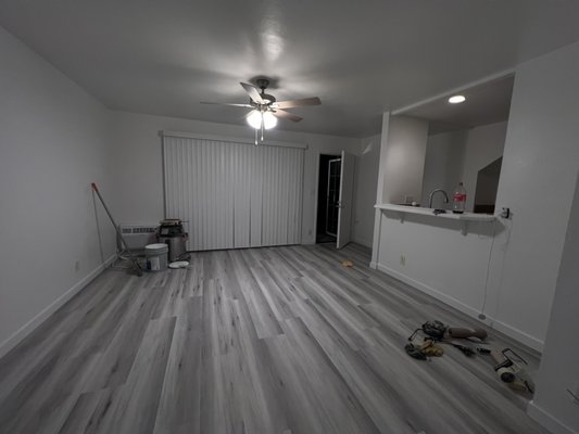 Apartment Renovation - Apartment renovation 
Paint 
Flooring 
Baseboard 
Reglaze