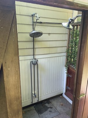 Replace outside shower valve - Replaced outside shower valve with a new bespoke valve
