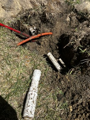 2” Main Line broken - Main line was broken by the installation of internet pipes