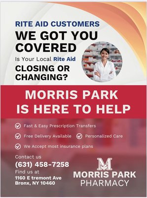 Pharmacy - Protect Yourself & Your Loved Ones This Flu Season!Get Your Flu Shot Today at Morris Park Pharmacy✅ Safe, fast, and effective protection✅ Walk-ins welcome – no appointment needed✅ Covered by most insurance plans✅ Convenient neighborhood location. Don’t let the flu slow you down. Stay healthy and protected all season long. Pharmacy - Protect Yourself & Your Loved Ones This Flu Season!Get Your Flu Shot Today at Morris Park Pharmacy✅ Safe, fast, and effective protection✅ Walk-ins welcome – no appointment needed✅ Covered by most insurance plans✅ Convenient neighborhood location. Don’t let the flu slow you down. Stay healthy and protected all season long.