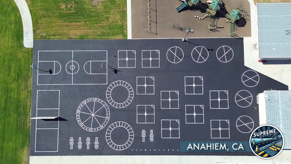 Elementary School - These asphalt areas were brought back to life with stripping and seal coat. Elementary School - These asphalt areas were brought back to life with stripping and seal coat.