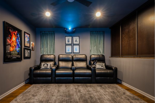 Home Theater Installs - We plan, design, provide the equipment and install your home theater. Everything from the projector, to the screen, to the seats and ensuring that the acoustics are perfect by installing acoustic treatments. Home Theater Installs - We plan, design, provide the equipment and install your home theater. Everything from the projector, to the screen, to the seats and ensuring that the acoustics are perfect by installing acoustic treatments.