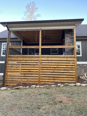 Back Porch - Look at how beautiful this porch is with a fresh coat of stain! Back Porch - Look at how beautiful this porch is with a fresh coat of stain!