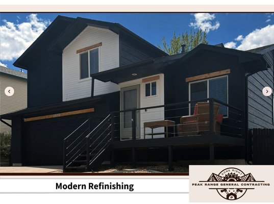 Modern Refinishing - This is a before and after on one of the homes we did in 2024. The Homeowner wanted to stand out and bring the neighborhood a more modern feel. After this house we had about 4 neighbors wanting very similar work done! Cable railing/ Modern Colors, That's all it takes... sometimes! Modern Refinishing - This is a before and after on one of the homes we did in 2024. The Homeowner wanted to stand out and bring the neighborhood a more modern feel. After this house we had about 4 neighbors wanting very similar work done! Cable railing/ Modern Colors, That's all it takes... sometimes!