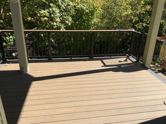 Massive Custom Composite Deck with Aluminum Railing - This project features a massive, fully custom deck built with premium composite decking and finished with modern aluminum railings. Every detail was crafted with precision — from the framing to the flawless finish — creating a durable, low-maintenance outdoor space that’s both functional and beautiful. Designed to stand the test of time, this deck combines craftsmanship and clean design to deliver the perfect space for outdoor living.