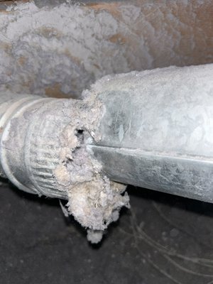 Dryer Vent re-connect with Cleaning and Safety Inspection - This client had a disconnected vent that was underneath her house, her dryer duct was clogged and had no airflow to the outside damper vent. I reconnected and sealed all disconnects and eventually cleaned out the duct! She had not cleaned her duct in years and I got the airflow flowing back to spec and got her setup all dialed in with no hiccups. Dryer Vent re-connect with Cleaning and Safety Inspection - This client had a disconnected vent that was underneath her house, her dryer duct was clogged and had no airflow to the outside damper vent. I reconnected and sealed all disconnects and eventually cleaned out the duct! She had not cleaned her duct in years and I got the airflow flowing back to spec and got her setup all dialed in with no hiccups.