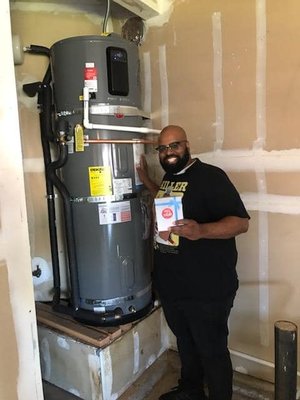 Heat Pump Water Heater - High-efficiency heat Pump Water Heater Installation. Receive a rebate of up to $3000 for the water heater replacement and pay the difference out of pocket. Save money on installation costs and utility bills. If you have limited house space and want to relocate the water heater, we can help you create an outdoor closet somewhere in the corner that won't bother you or take up more space in your backyard. Heat Pump Water Heater - High-efficiency heat Pump Water Heater Installation. Receive a rebate of up to $3000 for the water heater replacement and pay the difference out of pocket. Save money on installation costs and utility bills. If you have limited house space and want to relocate the water heater, we can help you create an outdoor closet somewhere in the corner that won't bother you or take up more space in your backyard.