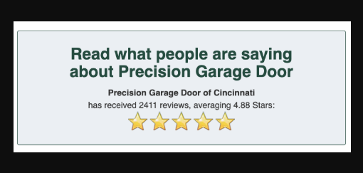 Client Testimonials 4,211 5 Star Reviews! - At Precision, all of our technicians are professionally trained. That means every hired employee must complete and pass months of classroom and on the road training with a professionally trained technician before they can go on the road to work alone.  

That is why our professionally trained technicians are capable of repairing any garage door operating system available in the marketplace. Visit our website to read more about what our clients say about us!