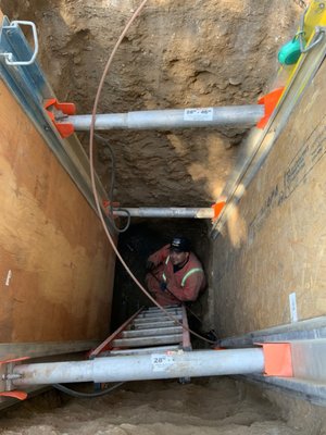 Main Sewer Repair - MVP Plumbing perform a main sewer lateral spot repair in the street. Second, we did a pipe burst to rehabilitate and replace the rest of the main sewer line going towards the house. View pictures.