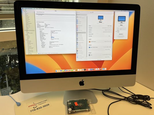 iMac 2017 upgrade from Hard Disk to 10x faster Solid State Drive - This iMac 2017 4k display Mac was in great condition except the Hard Disk drive slow down so much with the latest MacOS Ventura update.

After upgrade to a Solid State Drive, it’s running fast again, saved thousands compare replacing to a new Mac.