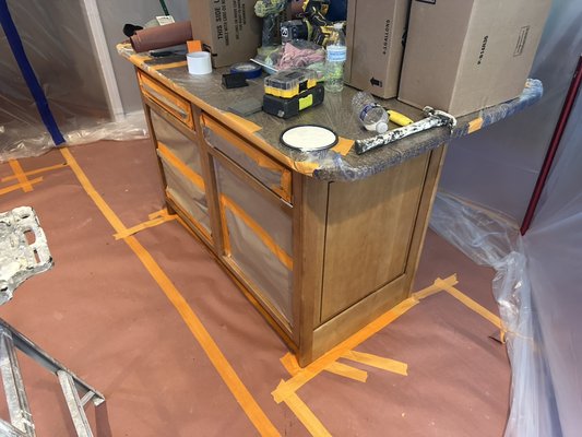 Starting a new project,cabinet stain change to white
Job12/17/2024 - This project the costumer want to refinish the cabinets to semi gloss white before Christmas Starting a new project,cabinet stain change to white
Job12/17/2024 - This project the costumer want to refinish the cabinets to semi gloss white before Christmas