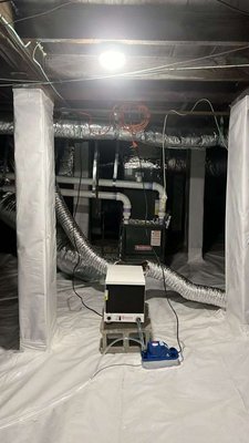 CRAWLSPACE ENCAPSULATION - Almost all indoor air quality issues in the home begin in the same place — the crawl space or basement. With our crawl space encapsulation services, we can help you:
Achieve better air quality for your home
Ward off wood-destroying insects and other pests
Avoid fungi/mold issues
Prevent structural damage
Get greater energy efficiency CRAWLSPACE ENCAPSULATION - Almost all indoor air quality issues in the home begin in the same place — the crawl space or basement. With our crawl space encapsulation services, we can help you:
Achieve better air quality for your home
Ward off wood-destroying insects and other pests
Avoid fungi/mold issues
Prevent structural damage
Get greater energy efficiency
