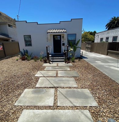 Concrete walkway & driveway installation - We started off this project with removing the driving way and clearing out the entrance we then proceeded to grading and leaving the area. Once that was completed we installed the frames and mesh and proceeded with screeding, edging, floating, trolling and broom finish Concrete walkway & driveway installation - We started off this project with removing the driving way and clearing out the entrance we then proceeded to grading and leaving the area. Once that was completed we installed the frames and mesh and proceeded with screeding, edging, floating, trolling and broom finish