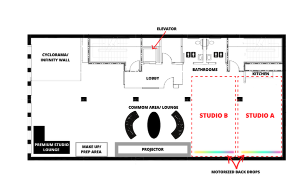 STANDARD STUDIO RENTAL A or B - $60/ HR
Our standard studio rental includes the following:
Multiple seamless colored backdrops
Professional photography lighting options
Make-up/ Prep station
Reflectors
Multiple color correction gels
This appointment allows up to 10 people total in your party.
Your booking time slot will never be cancelled or rescheduled by management without your full consent.
If Studio A is booked and not available, book Studio B instead.
*This booking is for studio time only, a photographer is NOT included, If you need a photographer click here and select “Need a Photographer. STANDARD STUDIO RENTAL A or B - $60/ HR
Our standard studio rental includes the following:
Multiple seamless colored backdrops
Professional photography lighting options
Make-up/ Prep station
Reflectors
Multiple color correction gels
This appointment allows up to 10 people total in your party.
Your booking time slot will never be cancelled or rescheduled by management without your full consent.
If Studio A is booked and not available, book Studio B instead.
*This booking is for studio time only, a photographer is NOT included, If you need a photographer click here and select “Need a Photographer.