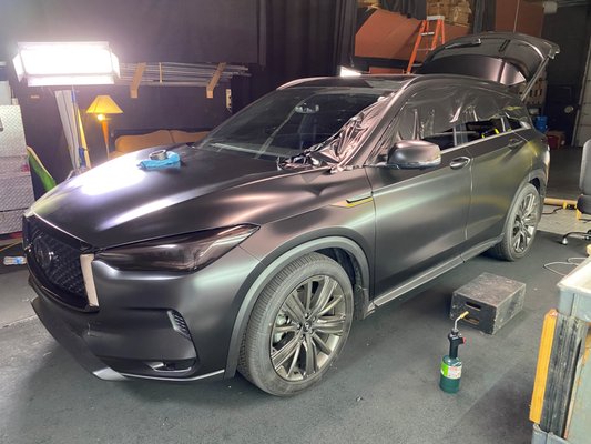 2020 Infiniti QX50 Satin Black Wrap - This 2020 QX50 Came in for a full satin black wrap. With blacked out taillights, headlights, and emblems. 2020 Infiniti QX50 Satin Black Wrap - This 2020 QX50 Came in for a full satin black wrap. With blacked out taillights, headlights, and emblems.
