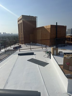 TPO Roof Installation — Commercial Property (West Hollywood, Los Angeles) - Another commercial project completed by California First Roofing Inc. in West Hollywood. We installed a new TPO roofing system designed for long-lasting performance, improved waterproofing, and energy efficiency.