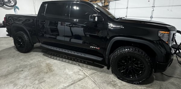 Paint correction and Ceramic Coating! - Both of these vehicles are AT4 and great trucks.

The ceramic coating adds depth, chemical protection, and intense shine