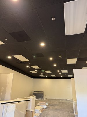 Showroom Lighting Remodel - We completed a full electrical remodel for this retail showroom, including wiring and installation of recessed LED lighting. The layout was custom-designed for balanced lighting and code compliance. All wiring was concealed above the ceiling grid with new circuits routed from the panel. Clean, efficient, and ready for business.
