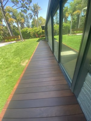 Staining an IPE deck - Before we stained this deck, we power washed and was sanded. We applied a natural IPE stain. Staining an IPE deck - Before we stained this deck, we power washed and was sanded. We applied a natural IPE stain.